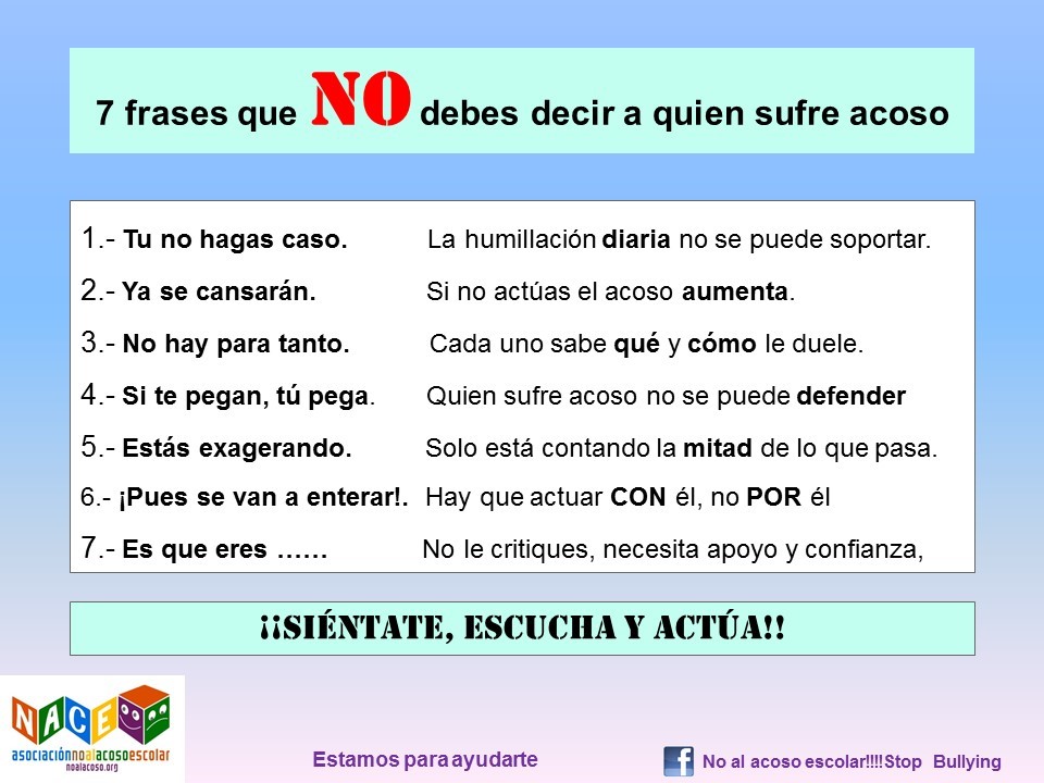 qué no debes decir a un niño que está siendo víctima de acoso en la escuela